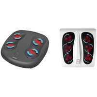 HoMedics Shiatsu Fußmassagegerät & Shiatsu Fußmassagegerät Elektrisch - Massagegerät für Füße inkl. 18 Massageköpfen, tiefenwirksame Fußpflege mit Wellness Wärmefunktion - Weiß