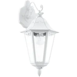 Licht-Erlebnisse Antike Wandleuchte Weiß Rustikal Klar Laternenform E27 Außenleuchte Laternenleuchte Kerzenlampe, EG2/1/123
