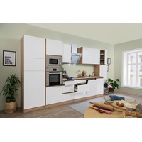 Küche Küchenzeile Küchenblock grifflos Eiche Weiß Lorena 395 cm Respekta
