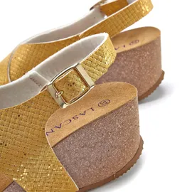 LASCANA Sandalette Keilabsatz und Korkfußbett gelb