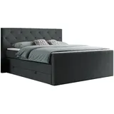 MKS boxspringbett KING VELEN 160/200 Dunkelgrau Struktur - H3