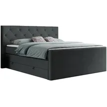 MKS boxspringbett KING VELEN 160/200 Dunkelgrau Struktur - H3