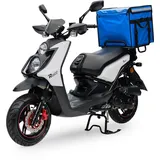 Burnout Motorroller Lieferroller Roadrunner, 50 ccm, 45 km/h, Euro 5, Inkl. Lieferbox, Handschützer, Stahlrahmen, Motor-Roller für Lieferung