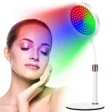 Hottoerak Rotlichtlampe mit Sockel, 7 Farben Rotlichtlampe Therapie mit Timer, 100LEDs mit 5 Leistung, Rotlicht Therapie mit Schwanenhals Gesicht, Körper