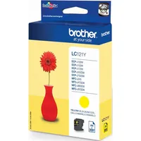 Brother Tintenpatrone Brother LC-121Y gelb (ca. 300 Seiten) Packung mit 5 Stück