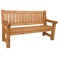 Lomadox 3-er Bank Terrassenbank Gartenbank Sitzbank aus Kiefer massiv,
