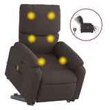 vidaXL Elektrischer Massagesessel mit Aufstehhilfe Dunkelbraun Stoff
