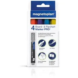 Magnetoplan Pro+ Whiteboard- und Flipchart-Marker 4 St. Mehrfarbig