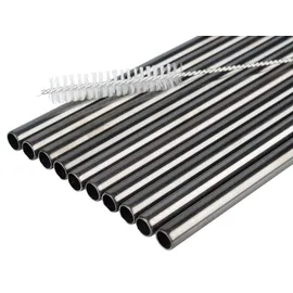 APS Trinkhalme Edelstahl 10 St. Gunmetal-Look