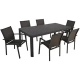 Garden Pleasure Garten-Essgruppe »AMIRA«, (7 tlg.), mit ausziehbarem Tisch, grau