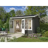 Lasita Gartenhaus Alex 44 mm Wandstärke, grüngrau