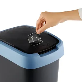 Proregal Klassischer Abfalleimer 50 l Schwarz-Blau