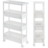 [en.casa] Rollregal Kunststoff 100 x 22 x 48 cm Weiß
