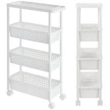 [en.casa] Rollregal Kunststoff 100 x 22 x 48 cm Weiß