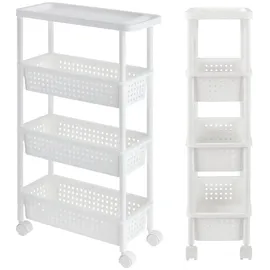 [en.casa] Rollregal Kunststoff 100 x 22 x 48 cm Weiß