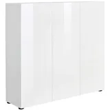 home24 Mister Bianco 120 x 115 x 34 cm hochglänzend weiß / weiß