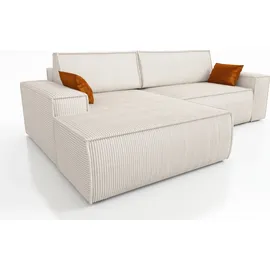 mebloland Ecksofa TOR mit Schlaffunktion. Farbe: Pearl. - Beige