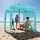 Vevor Strand-Cabana 183 x 183 cm Strandüberdachung mit Seitenwand, UPF 50+ Sonnenschutz, Strandpavillon mit Sandsäcken, tragbarer Sonnenschutz Sonnenschirm für Familie, grüne Streifen
