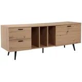 KADIMA DESIGN Lowboard Eiche-Dekor 150x55x40 cm Design TV-Kommode Modern, in Braun, 2 Schubladen, Rechteckig, Stativgestell, Wohnzimmer, Wohnwände, Lowboards, Lowboards stehend