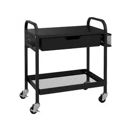 Homcom Rollwagen schwarz Edelstahl B/H/L: ca. 32,6x61x58,5 cm