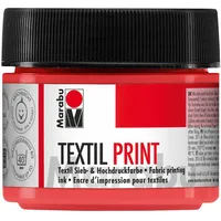 Marabu 17030050913 - Textil Print pyrrolrot 100 ml, Sieb- und Hochdruckfarbe auf Wasserbasis, geruchsneutral und lichtecht, lange Offenzeit, für helle und dunkle Textilien
