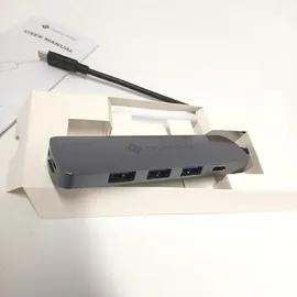 NOVOO 5-in-1 USB-C-Hub, Adapter USB C auf HDMI 4K, Aufladen 100 W PD, USB-C auf USB x 3, USB C Adapter Multiport, kompatibel mit MacBook Air MacBook Pro Chromebook