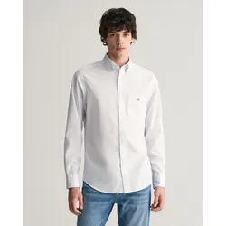 Langarmhemd GANT "REG POPLIN BANKER SHIRT", Herren, Gr. L, N-Gr, blau (light blau), Web, Obermaterial: 100% Baumwolle, casual, Langarm, Hemden, Banker Stripe Popeline, leichte Baumwolle
