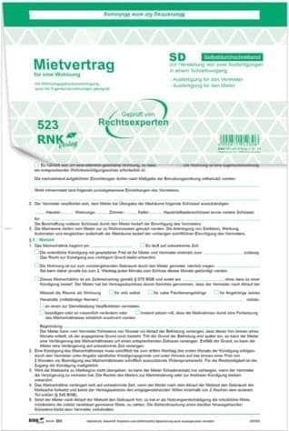 Rnk, Etiketten, 10 RNK-Verlag 523/10 Mietverträge für Wohnungen
