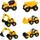 Relaxdays Spielzeug-Bagger 6-tlg. Set Gelb/Grau/Schwarz