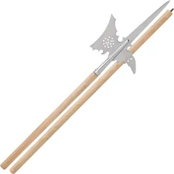 Deutsche Hellebarde mit einfachem Holzstiel