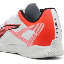 Puma Ultra 5 Play It Unisex Fussballschuh, PUMA White-PUMA Black-Glowing RED, - White / Black - EU