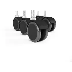 MS Beschläge Möbelrolle aus Polyurethan 50mm Durchmesser 8mm Ohne Bremse 5er Pack