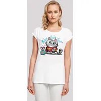F4NT4STIC T-Shirt Big Bang Theory Bazinga Kitty in weiß