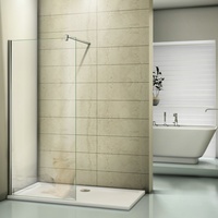 Duschwand 110x200cm Walk in Dusche Duschtrennwand 8mm Easy-clean Nano Glas Duschabtrennung mit Stabilisierungsstange