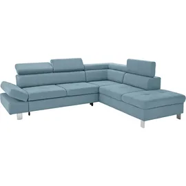 exxpo - sofa fashion Eckcouch Kunstleder 2-Sitzer Blau