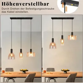 GBLY Pendellampe 3-flg. 25 cm Glas/Metall