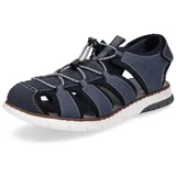 Rieker Herren Sandalen Blau-Schwarz Textil-Synthetik-Mix Größe: 45
