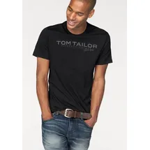 Tom Tailor Rundhalsshirt mit Logoprint, Gr. S, schwarz, , 620437-S