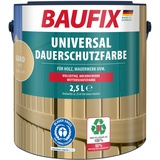 Baufix Universal Dauerschutzfarbe sand, matt, 2.5 Liter, Wetterschutzfarbe, wetterbeständige Lackfarbe, geeignet für Holz/Putz/Mauerwerk/Möbel