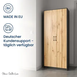 home collective Mehrzweckschrank 74 x 35 x 180 cm Grau/Braun