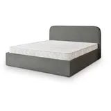masseno Polsterbett, Grau, Holz, 140x200 cm, Schlafzimmer, Betten, Polsterbetten
