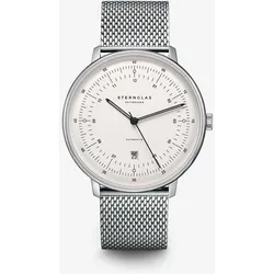 STERNGLAS - HAMBURG AUTOMATIK - silber satiniert - silber - Milanaise silber / 42MM
