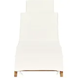 vidaXL Klappbare Sonnenliege mit Cremeweißer Auflage Massivholz Teak