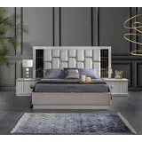Xlmoebel Schlafzimmer-Set Luxuriöse moderne Schlafzimmerausstattung mit Bett und 2, (3tlg Set (Bett +2x Nachttische), Hergestellt in Europa weiß