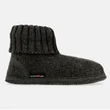 HAFLINGER Hüttenschuh Karl Filzpantoffel mit Kragen Hausschuh Anthrazit, Gr. 48 - 48