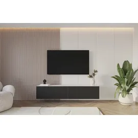 altdecor NOA-2 Lowboard 200 cm Schwarz/Weiß Holz
