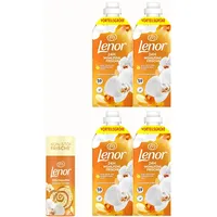 5tlg. Set | 4x1239ml Lenor Weichspüler Goldene Orchidee + Wäscheparfüm 236WL