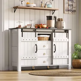 stilvora Buffetschrank 120 x 80 x 40 cm Weiß