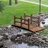 Costway Holzbrücke Gartenbrücke Teichbrücke Zierbrücke mit Geländer 150 x 67 x 55 cm Braun