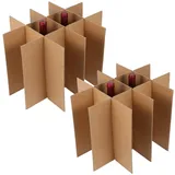 Hoement 5 Stück Umzugskarton Gläser Einsätze aus Wellpappe mit Schützender Trennwand Beige Einfache Montage für Versand und Verpackung von Glaswaren